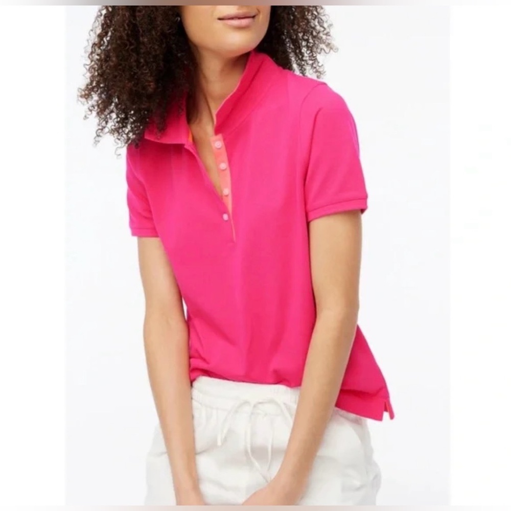 J.Crew Piqué Polo in Pink. Size Medium